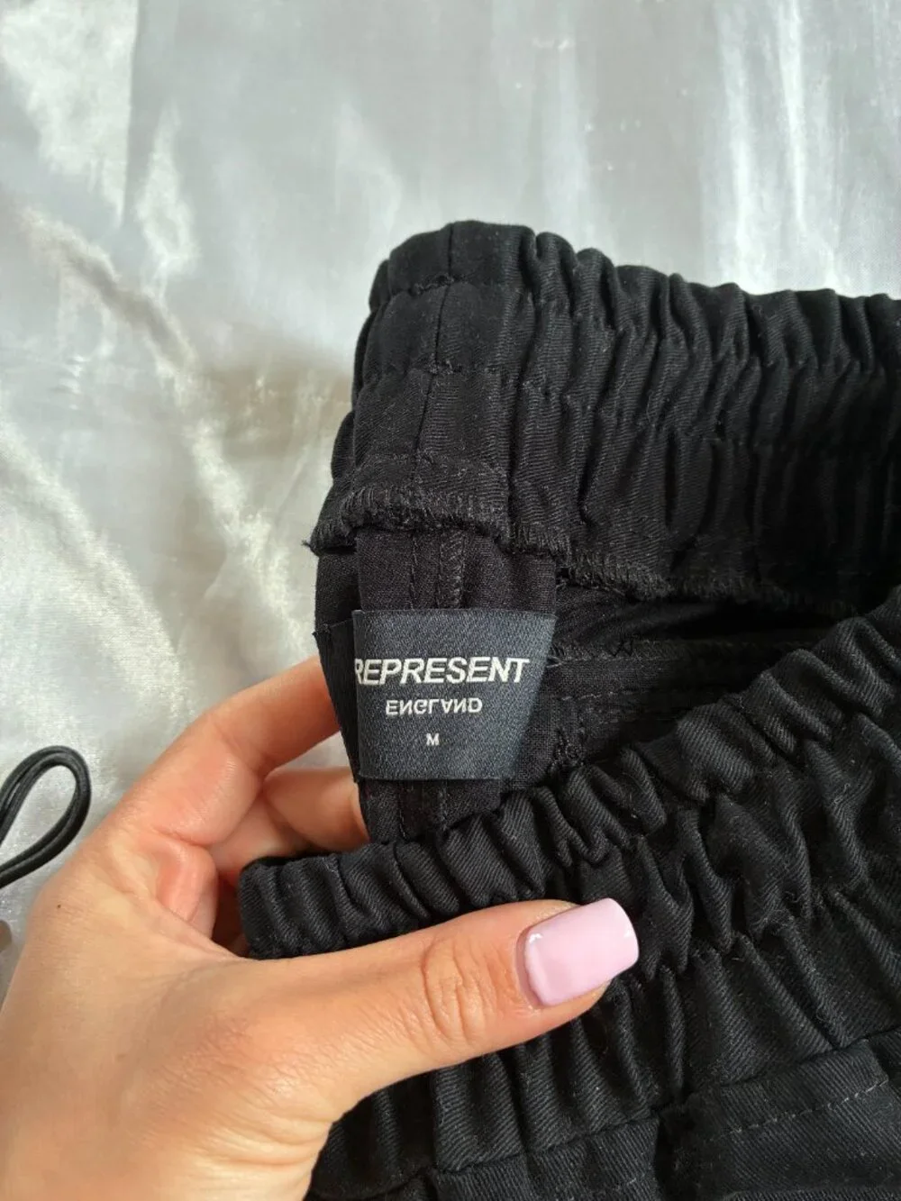 Represent Black Cargo Skinny Joggers. sz M